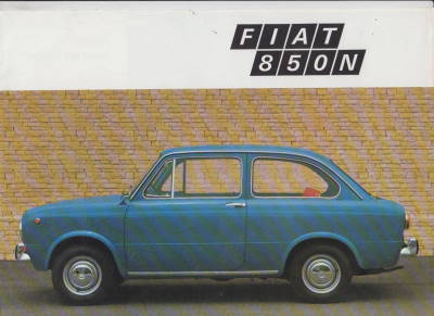 Fiat 850 N alter Auto-Prospekt 1968 - Histoquariat