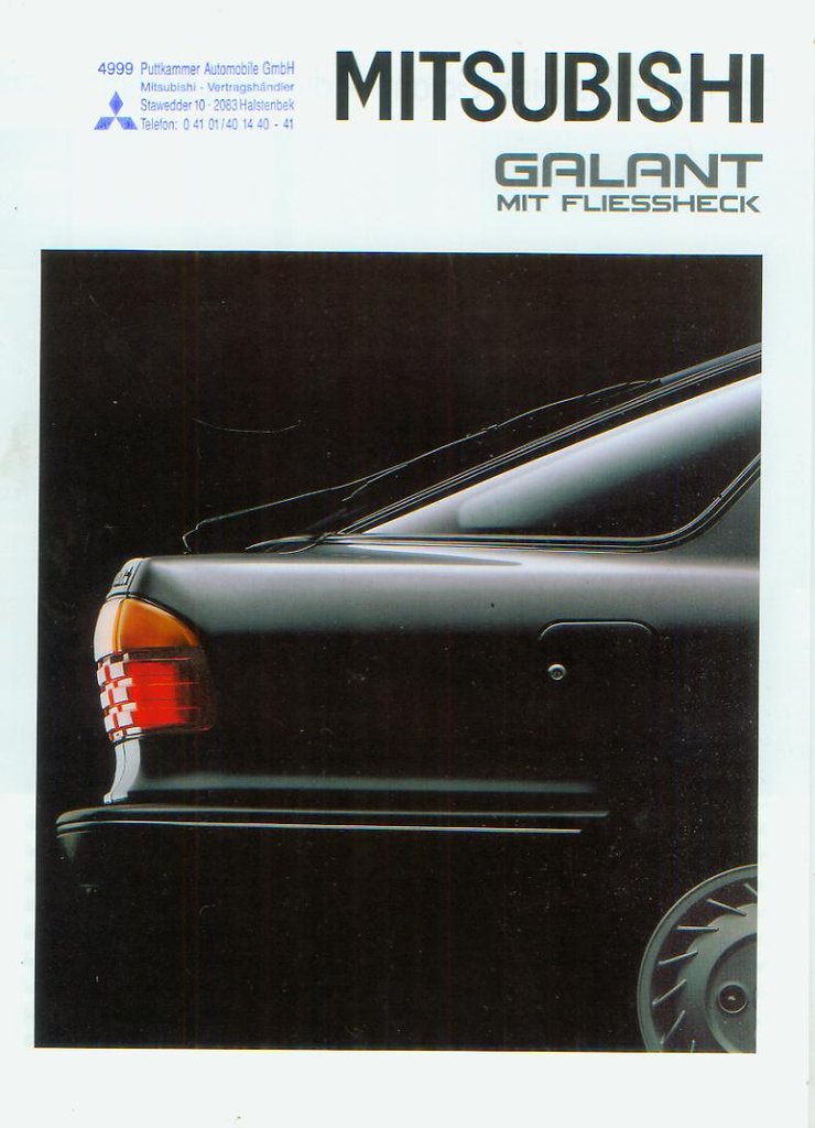 Mitsubishi Galant mit Fliessheck Prospekt 1990