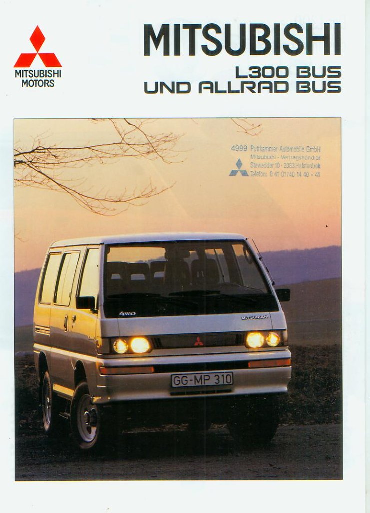 Mitsubishi L 300 Bus Allrad Bus Prospekt 1991 345 Histoquariat