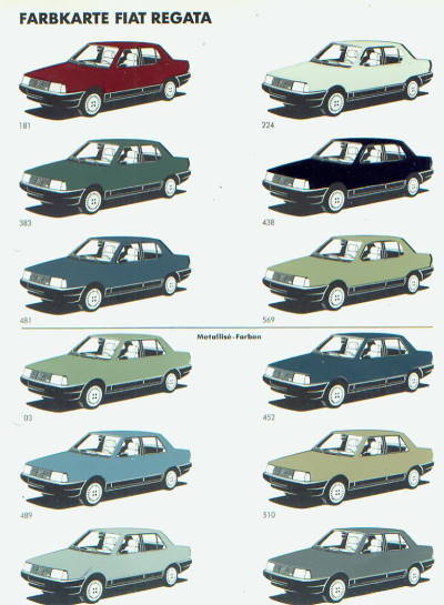Fiat Regata alte Farbkarte