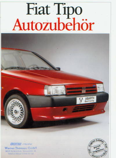 Fiat Tipo Autoprospekt Zubehör 1991 965* - Histoquariat