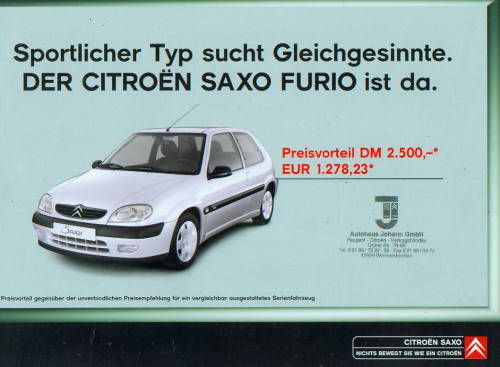 Citroen Saxo Autoprospekt 2000