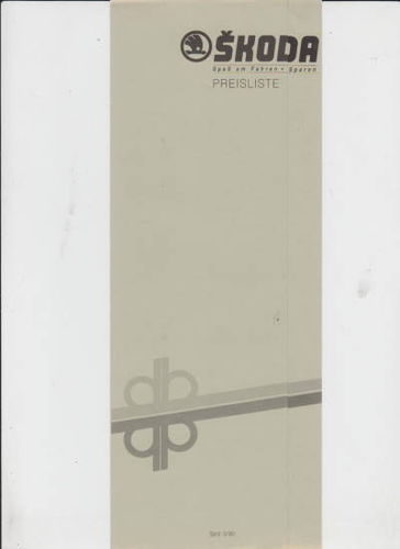 Skoda Favorit Forman Preisliste 1991