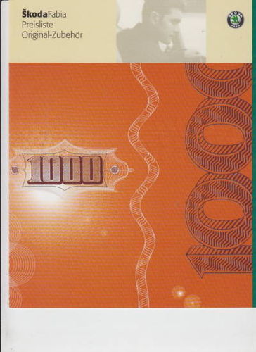 Skoda Fabia Preisliste zum Zubehör 2001 1003*