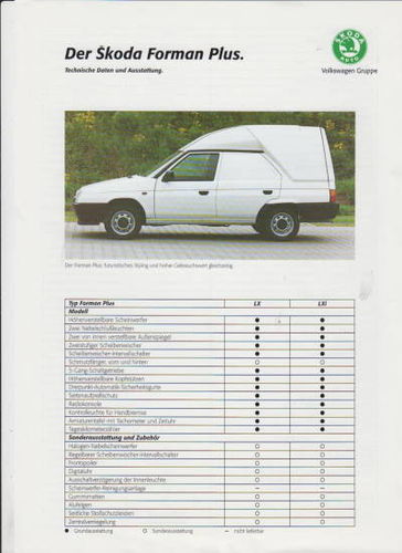 Skoda Forman Plus Technikprospekt aus ?
