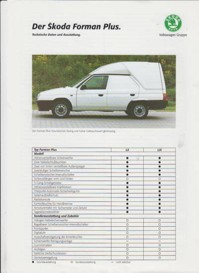 Skoda Forman Plus Technikprospekt aus ?