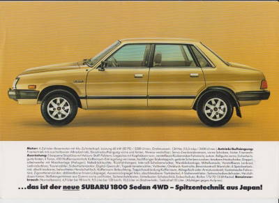 Subaru 1800 sedan 4 WD Prospekt 1162*