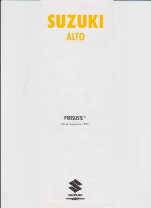 Suzuki Alto Preisliste September  1995