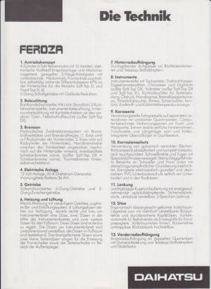 Daihatsu Feroza Technikprospekt  1989 --  1334