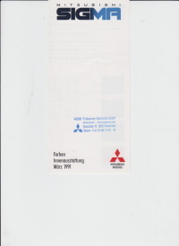 Mitsubishi sigma Farbkarte März 1991 - 1446*