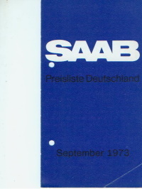 Saab 99 - original Preisliste 1973 - Rarität