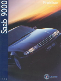 Saab 9000 original Preisliste 16. Juni 1997