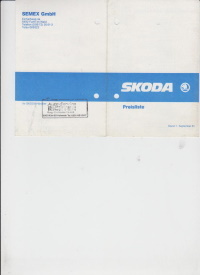 Skoda 105 und 120 : Preisliste September 1981