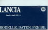 Lancia Programm Preisliste 1987 -100