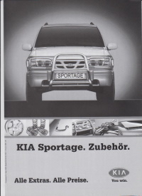 Kia Sportage Prospekte + Preisliste Zubehör 2001 kaufen -1612*