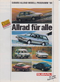 Subaru PKW Programm Autoprospekt 1989 -1690*