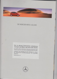Mercedes Benz A Klasse Autoprospekt 1997 2304*