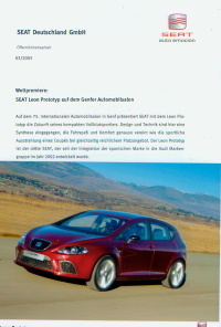 Seat Leon Prototyp - Presseliteratur 2005  -2406