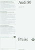 Audi 80 Preisliste Januar 1990 pricelist