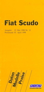 Fiat Scudo Preisliste aus 1998 - Geschenkidee