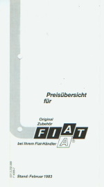 Fiat Preisliste Zubehör 1983 -2588