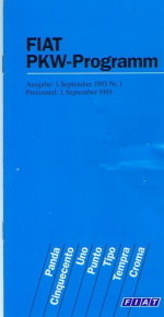 Fiat Preisliste 1993 und Anstecknadel