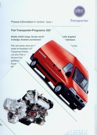 Fiat Ducato Presseinformation aus 2004