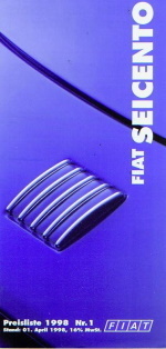 Fiat Seicento Preisliste April 1998