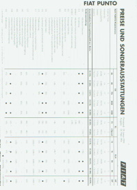 Fiat Punto Preisliste 1994 -2698*