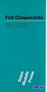 Fiat Cinquecento Preisliste 10 - 1993 - 2769