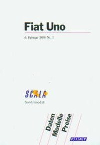 Fiat Uno Scala Preisliste aus 1989 2714