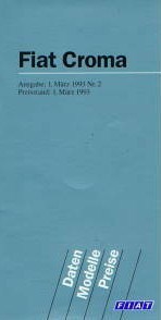 Fiat Croma Preisliste 3 - 1993 -2756*