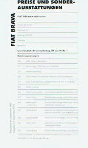 Fiat Brava Preisliste 9 -1995