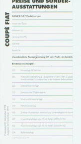 Coupé Fiat Preisliste 12 - 1994