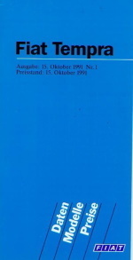 Fiat Tempra Preisliste 10 - 1991 - 2856