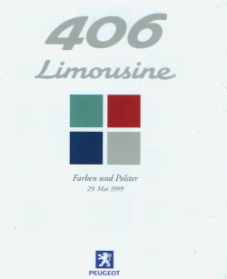 Peugeot 406 Limousine Farbkarte Mai 1999  3037