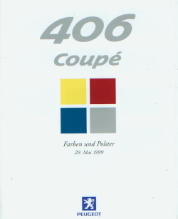 Peugeot 406 Coupé Farbkarte 29. Mai 1999