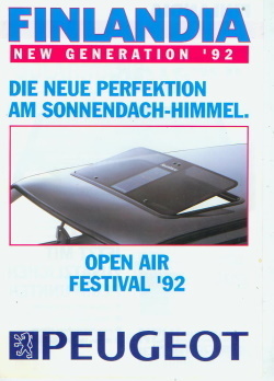 Peugeot Prospekt  Finlandia Sonnendächer 1992