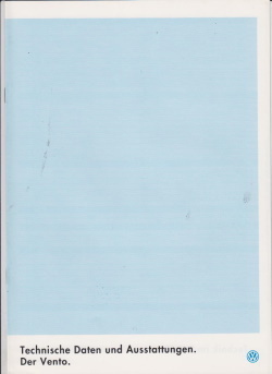 VW Vento - Technikprospekt August 1993