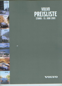 Volvo Programm Preisliste 15. Juni 2001
