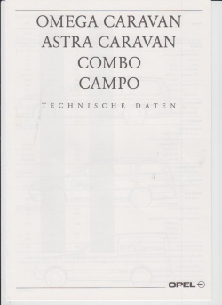 Opel Omega Astra Combo Campo Datenblatt 1991 3241