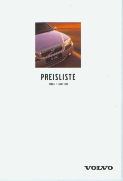 Volvo PKW Programm Preisliste 1. März 1999 3290