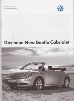 VW Beetle Cabrio Technikprospekt 6 - 2005