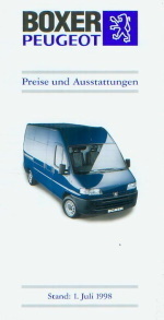 Peugeot Boxer Preisliste 1. Juli 1998