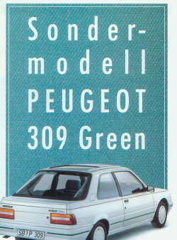 Peugeot 309 Green Autoprospekt 1988  3598)