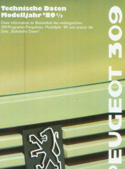 Peugeot 309 - Technikprospekt  1989