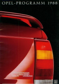 Opel PKW Programm 1988 - Prospekt August 1987