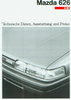 Mazda 626 Prospekt Technik  Preisliste Mai  1990
