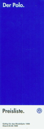 VW Polo Preisliste 6 - 1999 -3785*