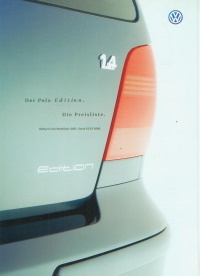 VW Polo Edition   Preisliste 3. Juli  2000